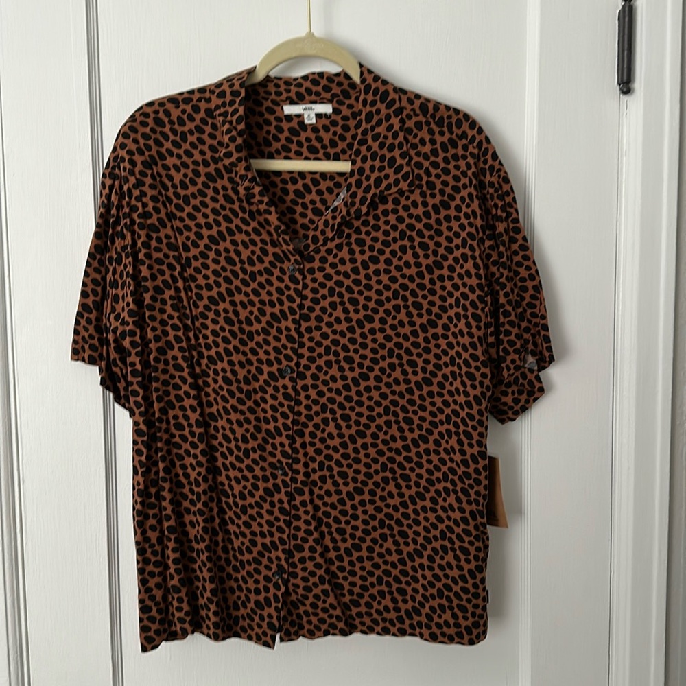 Vans Brown and Black Polka Dot Top